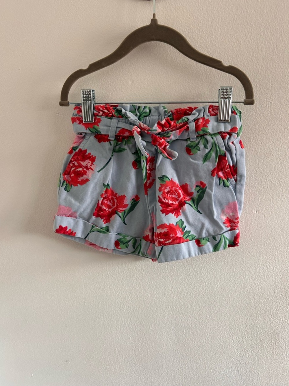 Janie and Jack Red Floral Tie-Waist Shorts
